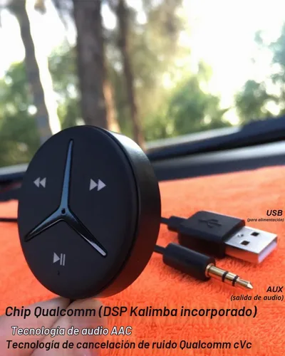 Vista 2 de Aston Innovations AAC - Adaptador auxiliar Bluetooth para coche, estéreo, hogar, estéreo, A2DP, transmisión, manos libres, hablar, aislador de ruido