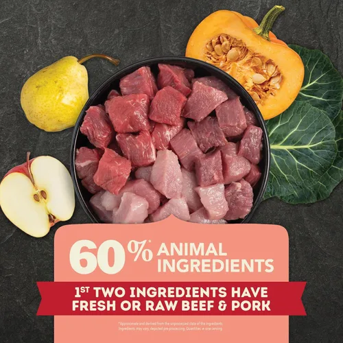 Vista 4 de ACANA Alimento seco sin granos para perros Receta de carne roja Bolsa de 13 libras