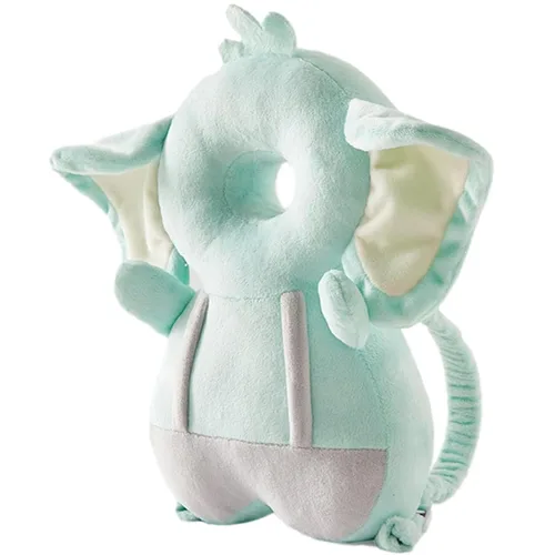 Vista 13 de Protector de cabeza para andador de bebé, ajustable, mochila de protección para la cabeza del bebé, almohadilla de seguridad (elefante)