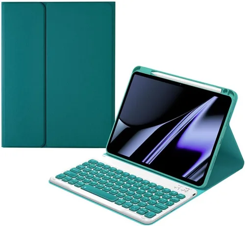Vista 11 de AnMengXinLing Funda de teclado para iPad de 9.7 pulgadas, iPad de 5ª/iPad 6ª generación, Air2, funda inteligente con soporte para lápices, teclado