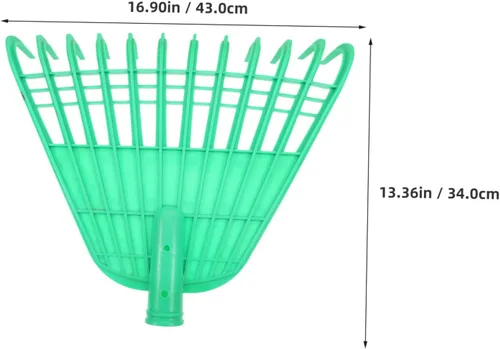 Vista 2 de SEWACC Plastic Garden Hand Rake Head with Teeth for Lawn Leaf Collection Lightweight Replacement for Shrub Soil Cleaning and Farm Gardening Green
