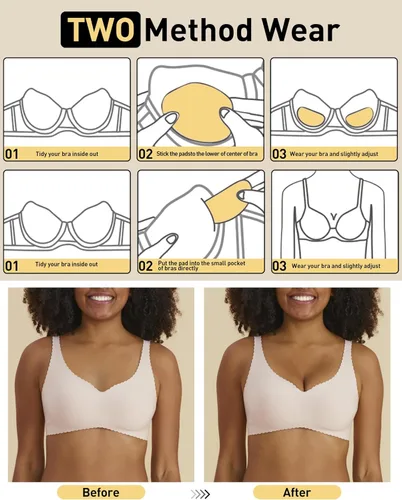 Vista 3 de Niidor Self-Adhesive Bra Pads Insert Removable Triangle Push Up Sticky Bra Cups Breast Lifter for Bikini Swimsuit