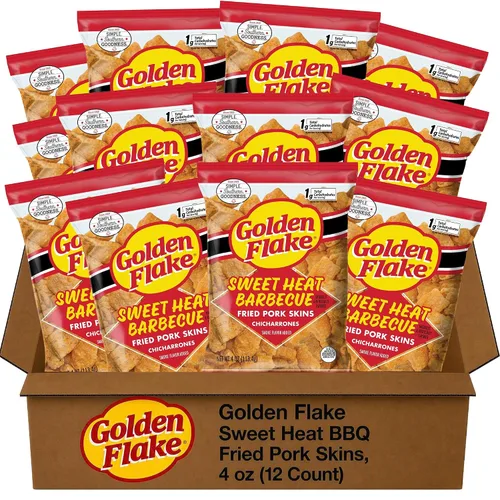 Vista 12 de Golden Flake Cortezas de cerdo a la barbacoa, bolsas de 4 oz (12 unidades)