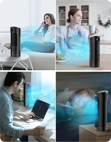 Vista 8 de Grelife Ventilador de torre, ventiladores silenciosos con control remoto, para dormitorio, sala de estar, oficina, ventilador de torre con control