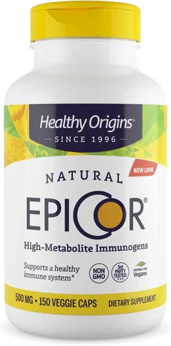 Vista 10 de Healthy Origins EpiCor 500 mg (Immune Support, sin OMG, sin gluten), 60 cápsulas vegetales