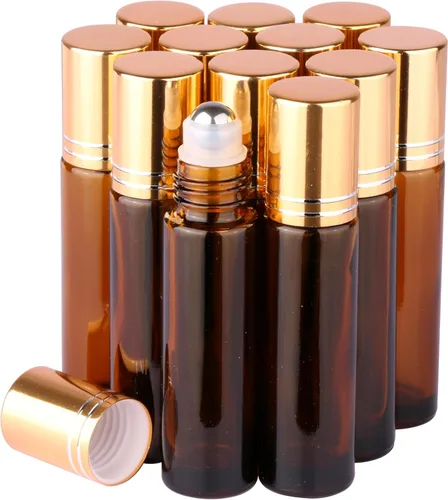 Vista 12 de inice Aplicador de aceites esenciales de 100 botellas de rodillo ámbar Galss de 3.4 fl oz con casquillo de aleación de aluminio de bolas de rodillo