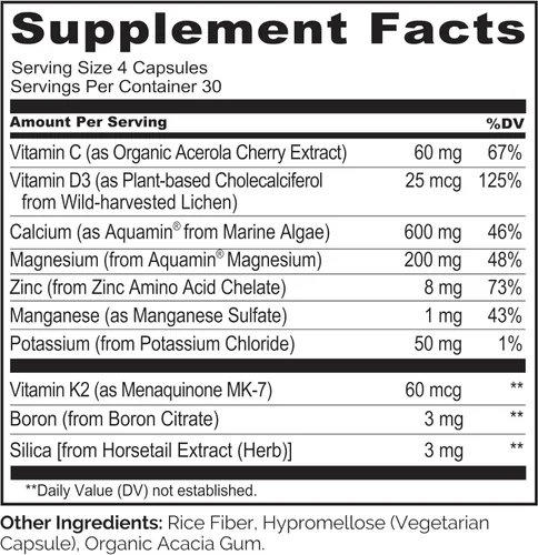 Vista 7 de NATURELO Multivitamínico para cabello, piel y uñas, 60 cápsulas y suplemento de calcio, paquete de 120 cápsulas vegetarianas