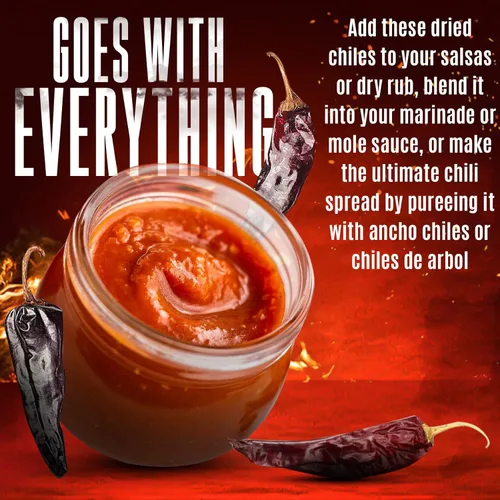 Vista 5 de Fusion Select Guajillo Chiles Pepper – Natural y Premium – Recetas mexicanas como topo, tamales, salsa, salsa – Paquete resellable (4 onzas)