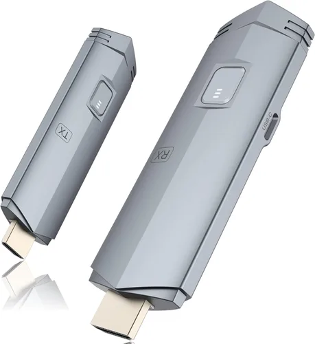 Transmisor y receptor HDMI inalámbrico, extensor inalámbrico HDMI portátil 4k Plug & Play, compatible con 2.4/5GHz para transmisión de video y audio