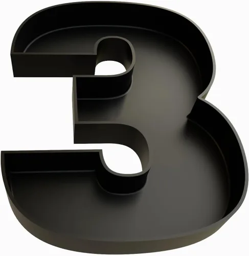 Vista 16 de Bandejas de servir de plástico duro reutilizables y rellenables con letras y números para decoración de fiesta (S, Negro)