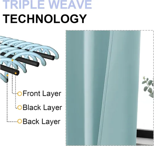 Vista 5 de Simplebrand Ava Aqua - Cortinas cortas opacas de 24 pulgadas, juego de 2 paneles, con bolsillo para cortinero, cortinas de privacidad para ventanas