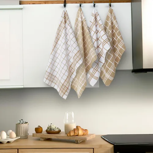 Vista 6 de Encasa XO Juego de toallas de cocina y paños de cocina, toalla de mano de algodón, multiusos, altamente absorbente, limpieza y reutilizable, 28 x 18