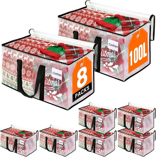 Vista 9 de RoomHacks Bolsas de mudanza transparentes extragrandes y resistentes, con asa reforzada y doble cremallera, bolsas de almacenamiento alternativas a