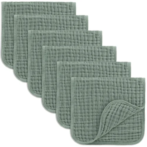 Vista 73 de Comfy Cubs - Paquete de 6 paños de muselina para eructos, 20 x 10 pulgadas, grandes, de 6 capas, 100 % algodón ultra absorbente para babeo