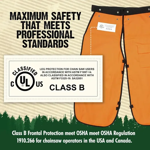 Vista 5 de FORESTER Chainsaw Chaps for Men & Women Apron-Style Chaps with Pocket & Adjustable Waist Chainsaw Safety Equipment