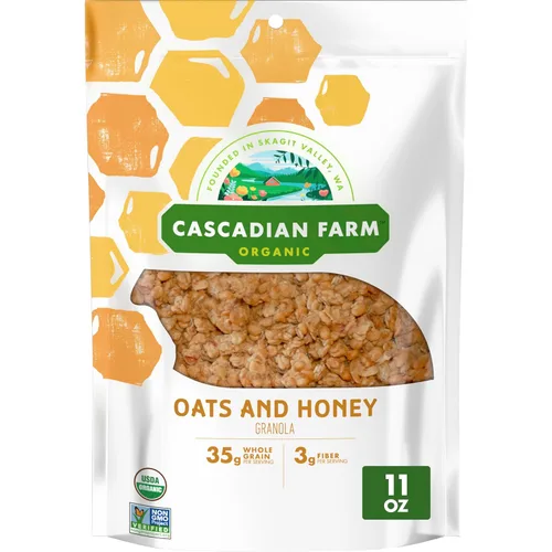 Vista 19 de Cascadian Farm Granola orgánica, cereales de frutas y nueces, bolsa resellable, 11 onzas