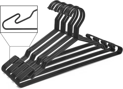 Vista 9 de Lujoso juego de perchas de metal resistente con diseño único de gancho, perchas duraderas y resistentes para abrigos, 4mm de grosor, soporta 25