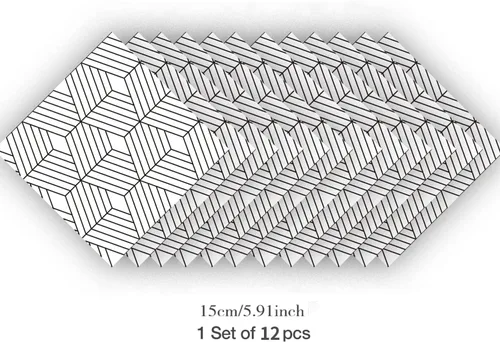 Vista 4 de Alwayspon 12 calcomanías mate para azulejos de pared, despegar y pegar, calcomanías de vinilo autoadhesivas para azulejos de cocina y baño, 6 x 6
