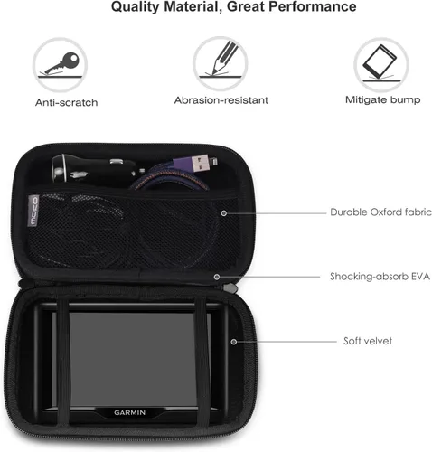 Vista 8 de MoKo Funda de transporte GPS de 5 pulgadas, bolsa protectora portátil para navegador GPS de coche, Garmin/Tomtom/Magellan con pantalla de 5