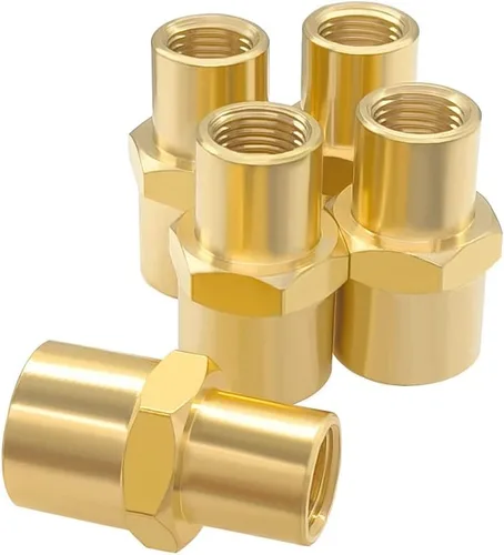 Vista 7 de Hooshing Adaptador de acoplador hembra reductor de latón de 1/2" a 1/4" NPT reductor de tubería (2 unidades)