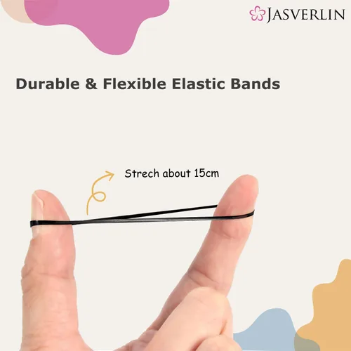 Vista 4 de JASVERLIN 2000 mini bandas de goma, bandas elásticas de cabello negro, soportes para cola de caballo, accesorios para el cabello para bebés, niñas