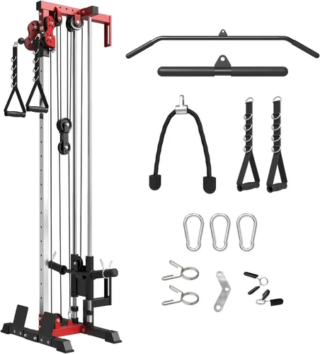 Vista 10 de Mikolo Wall Mount Cable Station, Cable Crossover Machine with Dual Pulley System and 18 Adjustable Positions for Home Gym Fitness Equipment