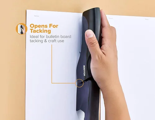 Vista 5 de Bostitch Grapadora de oficina resistente, grapadora de 40 hojas para escritorio, tira completa, incluye 1260 grapas, color negro