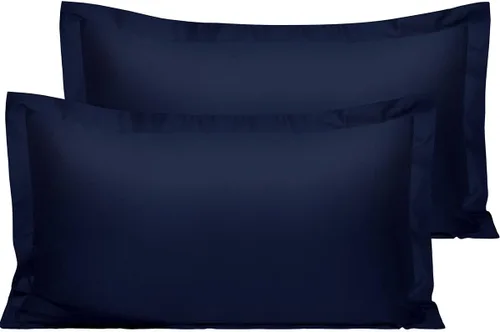 Vista 45 de NTBAY Fundas de almohada estándar de algodón – Fundas de almohada de algodón egipcio de 500 hilos, paquete de 2 fundas de almohada Oxford súper