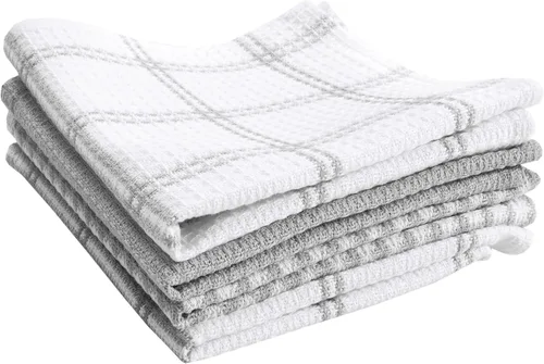Vista 25 de T-Fal Paños de Cocina Premium con Textura de Waffle: Altamente Absorbentes, Súper Suaves y Duraderos - 100% Algodón, 12"x13" Toalla Plana