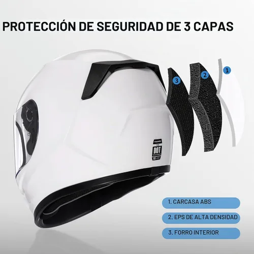 Vista 4 de TRIANGLE Casco de motocicleta para niños, casco de cara completa ligero con 2 viseras aprobado por DOT