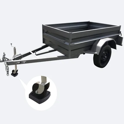 Vista 5 de LEORAY Jack Wheel Chock, Muelle de rueda de goma reforzada para caravanas y remolques (rueda doble)