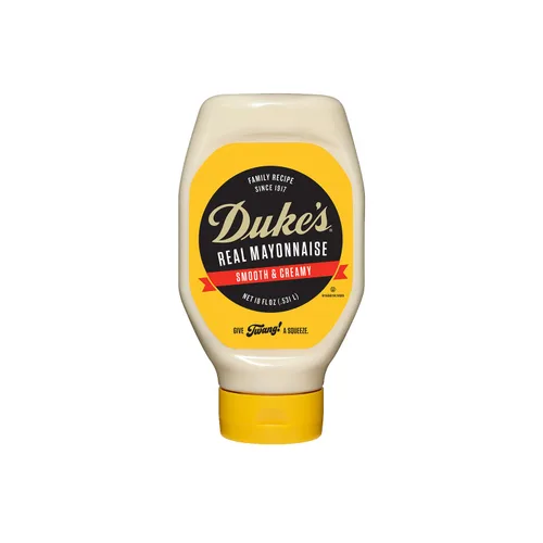 Vista 27 de Duke's Botella exprimible de mayonesa con sabor a tocino y tomate, ahumada y salada, 14 onzas (paquete de 1)