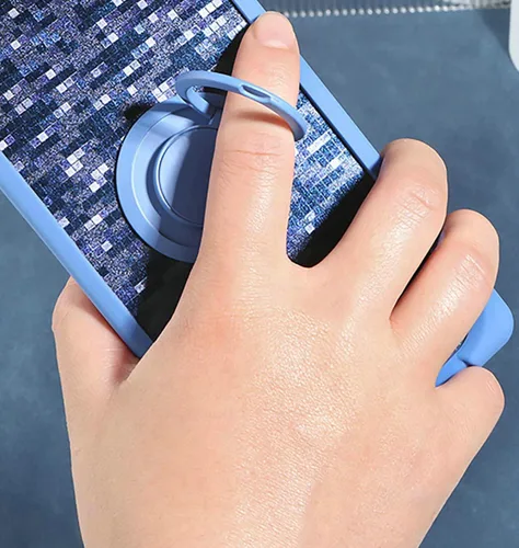 Vista 3 de Case Compatible with Celular Kalley Element 5+Plus Phone Case PC backplane + Silicone Soft Frame Cover [360 Metal Ring, Magnetic Car Mount] TZZH-LAN