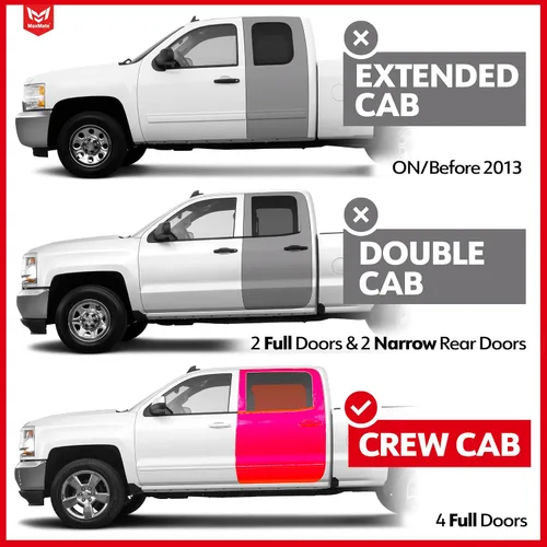 Vista 2 de MaxMate 3.5" Barra de Nerf Ovalada Estribos Laterales Compatibles con 2007-2018 Chevy Silverado GMC Sierra 1500; 2007-2019 2500 3500HD; 2019