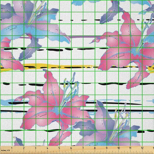 Vista 56 de Ambesonne Ivy Leaves Fabric by The Yard, Contemporary Design of Fantasy Themed Dreamy Leafy Pattern on Dark Back, Microfiber Fabric for Arts and