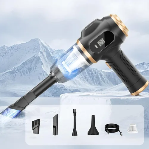 Vista 3 de Aspiradora portátil – Herramienta de mano inalámbrica, plumero de aire recargable, colector de polvo compacto para coche Mini aspiradora