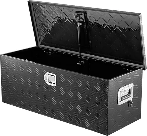Vista 13 de Caja de herramientas de aluminio de 39 pulgadas más amplia mejorada, cajas de herramientas para cama de camión resistentes con 2 piezas de llaves