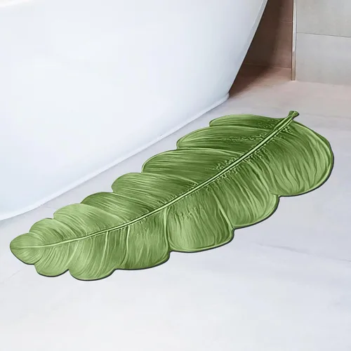Alfombra de baño antideslizante, de secado rápido, absorbente, verde, alfombra de ducha para suelo de baño, alfombra de goma lavable para baño con
