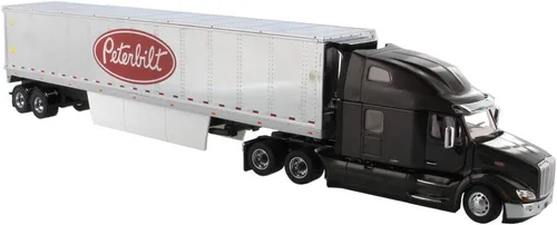 Vista 4 de Diecast Masters 150 Peterbilt 579 UltraLoft Day Cab SBFA con 53' Cromado Referencia con Logotipo Peterbilt - Legendario Negro 71071 Transport Series