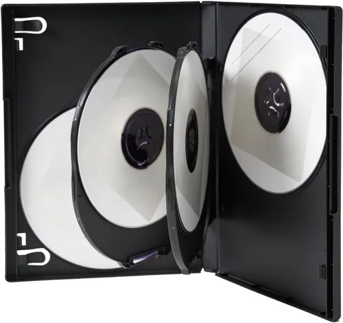 Vista 5 de Progo Funda premium para DVD de 6 discos de tamaño estándar de 0.551 in con funda transparente, solución de almacenamiento que ahorra espacio