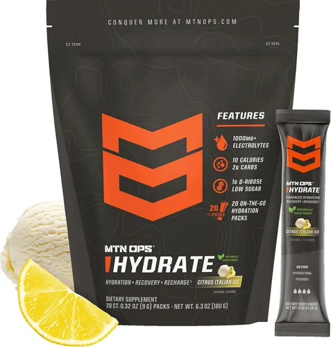Vista 10 de MTN OPS Hydrate - Paquetes de electrolitos sin azúcar, Hush Summit Surge