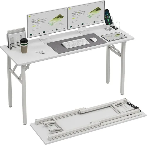 Vista 36 de TEMI Mesa de Computadora Pequeña Mesa Plegable - Escritorio de Oficina Plegable de 35.8", Sin Ensamblaje, Perfecto para Espacios Pequeños