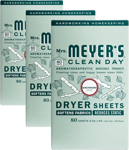Vista 15 de MRS. MEYER'S CLEAN DAY - Hojas para secadora, suavizante de telas, reduce la estática, infundida con aceites esenciales, madera de abedul, 80