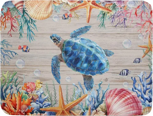 Vista 24 de Tapete de secado de platos con diseño de pájaro rojo de Feliz Navidad, absorbente y de secado rápido, protector para encimera de cocina, 18 x 24