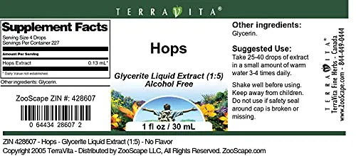 Vista 2 de Lúpulo - Extracto líquido de glicerita (15) - Sin sabor (1 onza líquida, ZIN 428607) - Paquete de 3