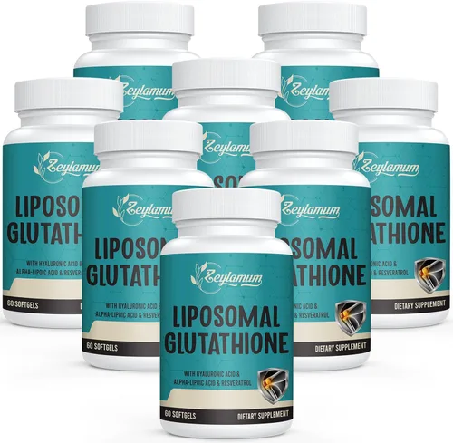 Vista 9 de Zeylamum Cápsulas blandas de glutatión liposomal de 2400 MG, absorción máxima, forma activa reducida de L-glutatión (GSH), con ácido hialurónico