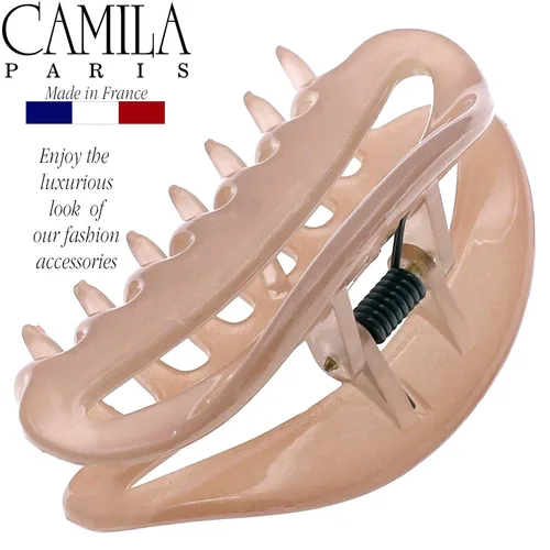 Vista 5 de Camila Paris CP3078 - Pinza para el cabello francesa para mujer, color beige pequeño, pinzas para el cabello para niñas, accesorios duraderos