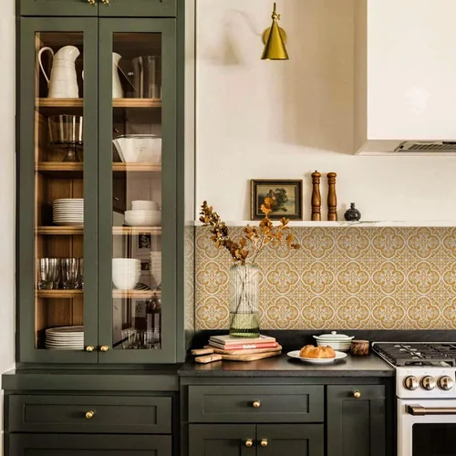 Vista 20 de Alwayspon Adhesivos de transferencia de azulejos de vinilo esmerilado para despegar y pegar, calcomanías autoadhesivas para azulejos de pared