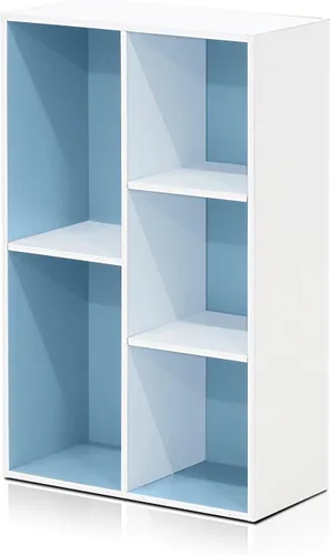 Vista 326 de Furinno - Estantería de cubos de 5 niveles serie Luder para libros y almacenamiento, color roble francés