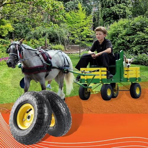 Vista 6 de AR-PRO - Paquete de 4 neumáticos de aire multiusos de 4.10/3.50-4 pulgadas y rueda amarilla, con tubo interior de 10 pulgadas, orificio de eje